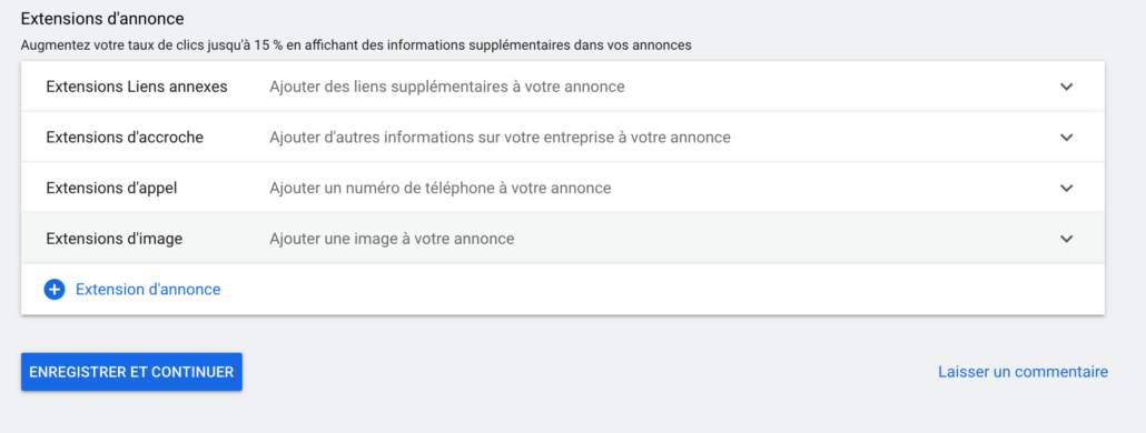 Extensions d'images Google Ads niveau campagne