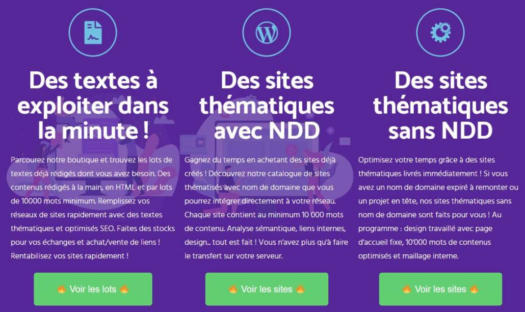 Pack de textes optimisés SEO